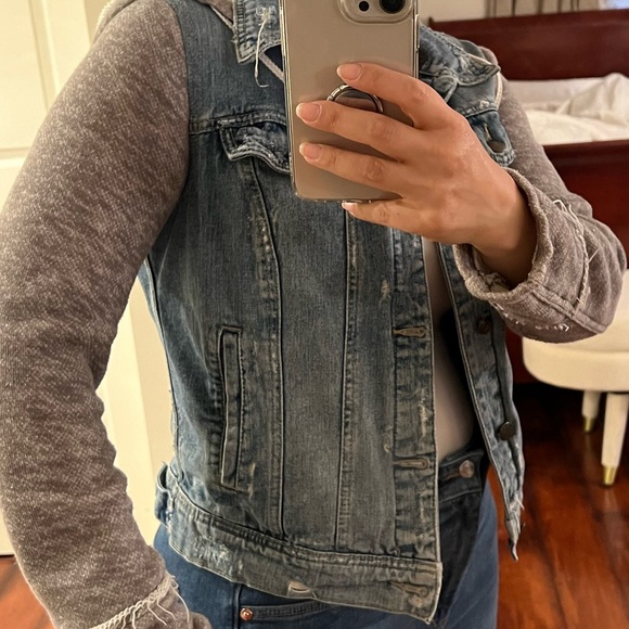 💙Beautiful Free People Denim knit Hoodie Jacket💙 - Picture 6 of 13